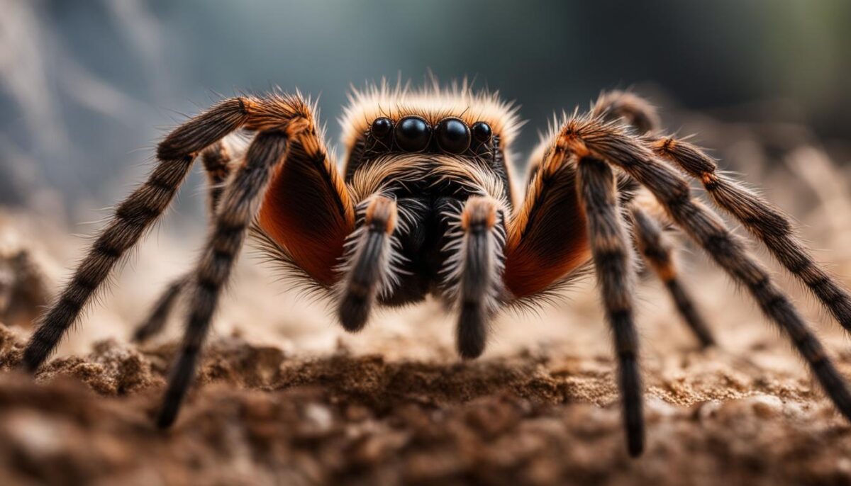 Tarantula with urticating hairs
