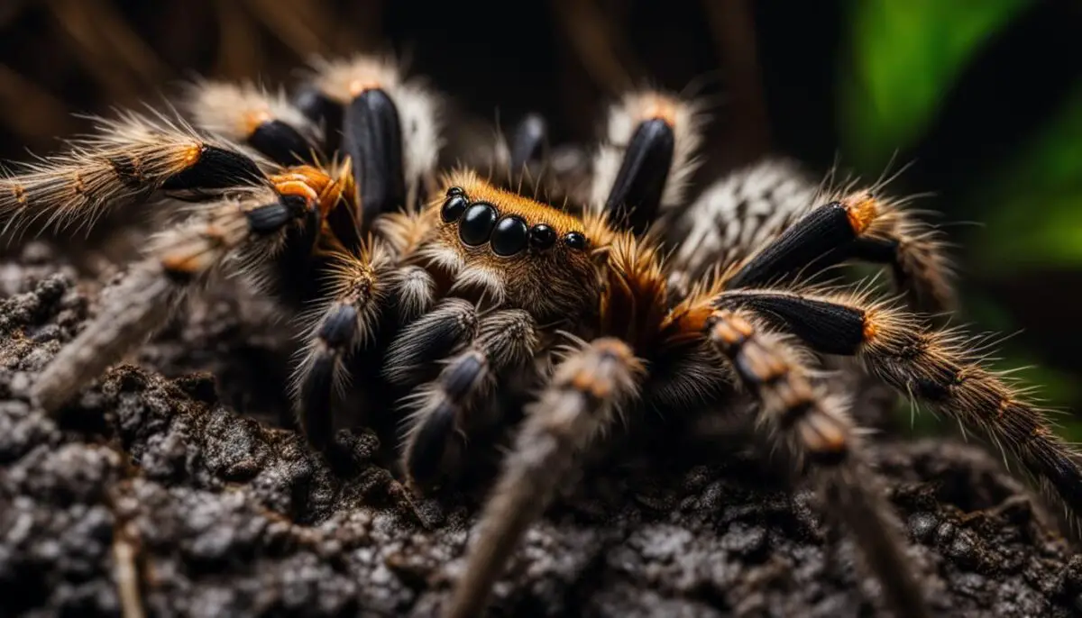 tarantula eating superworms