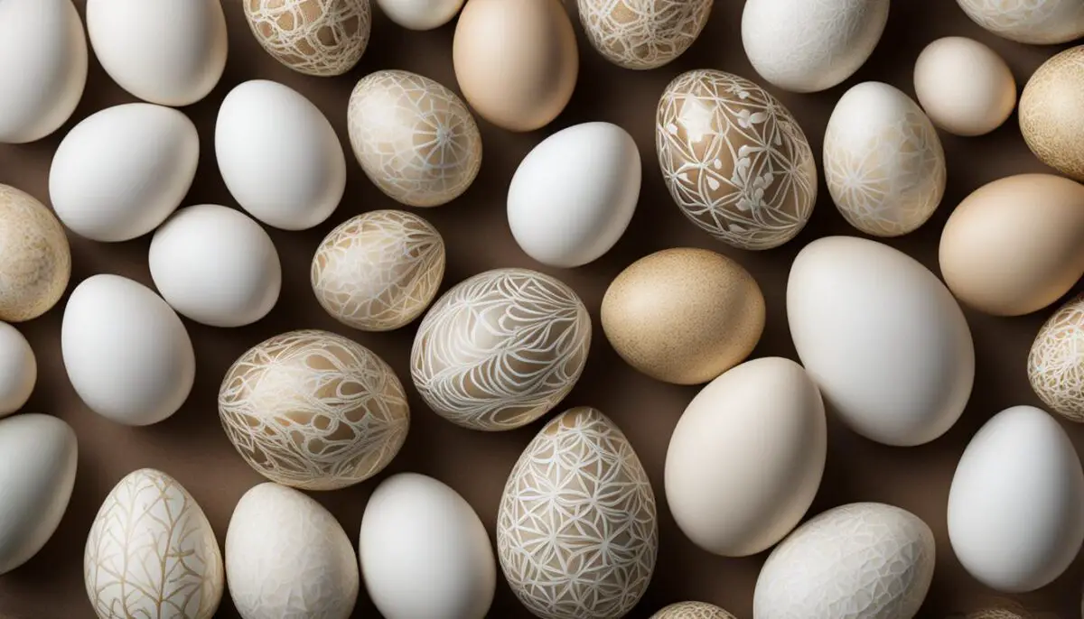 markings on white eggs