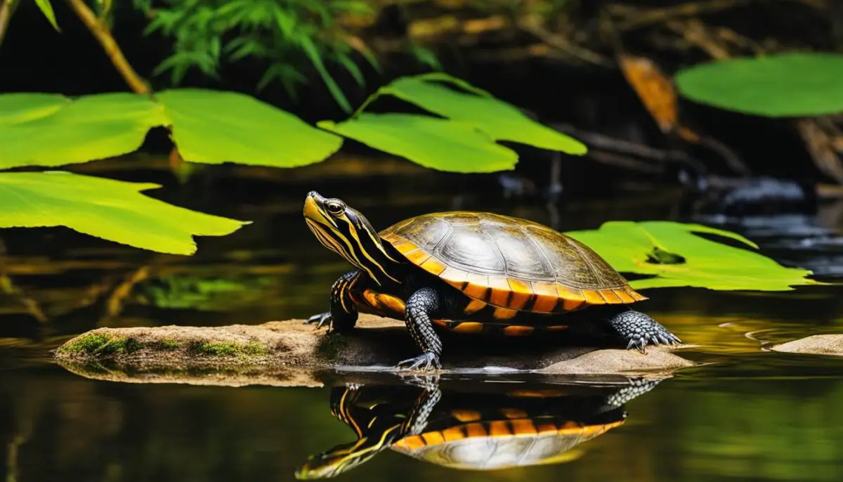 painted turtle basking