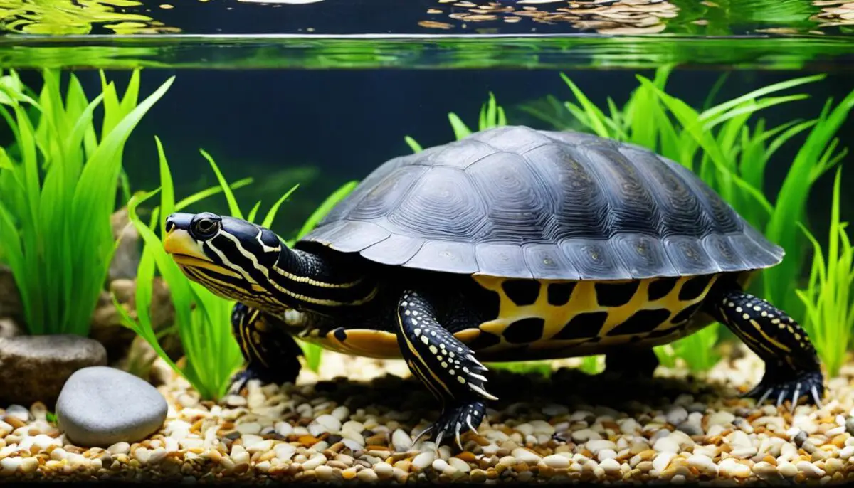 painted turtle tank setup