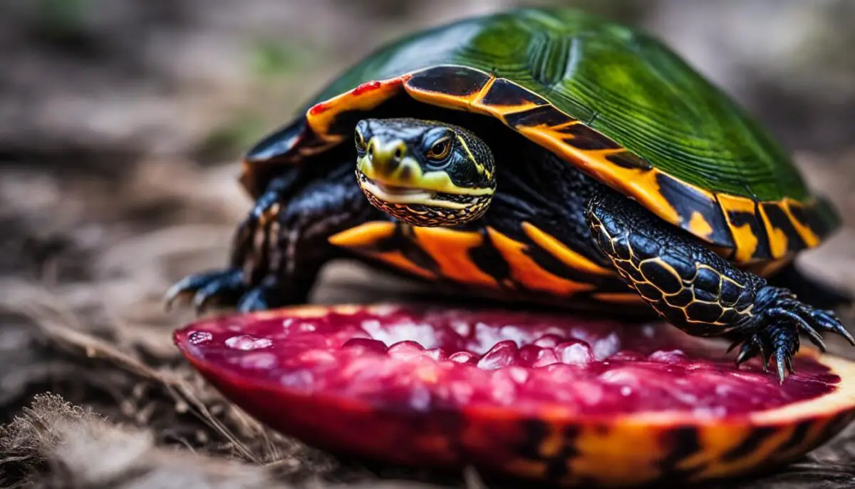 painted turtle biting